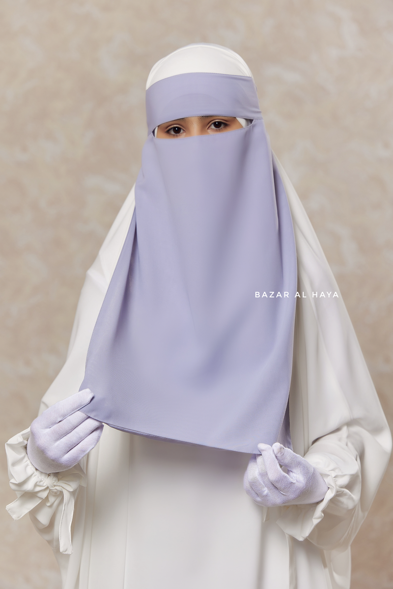 Single Layer Niqab In Silver - Super Breathable & Comfy