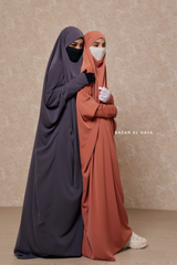 Sarah One Piece Jilbab - Zipper Sleeves - Silk Crepe