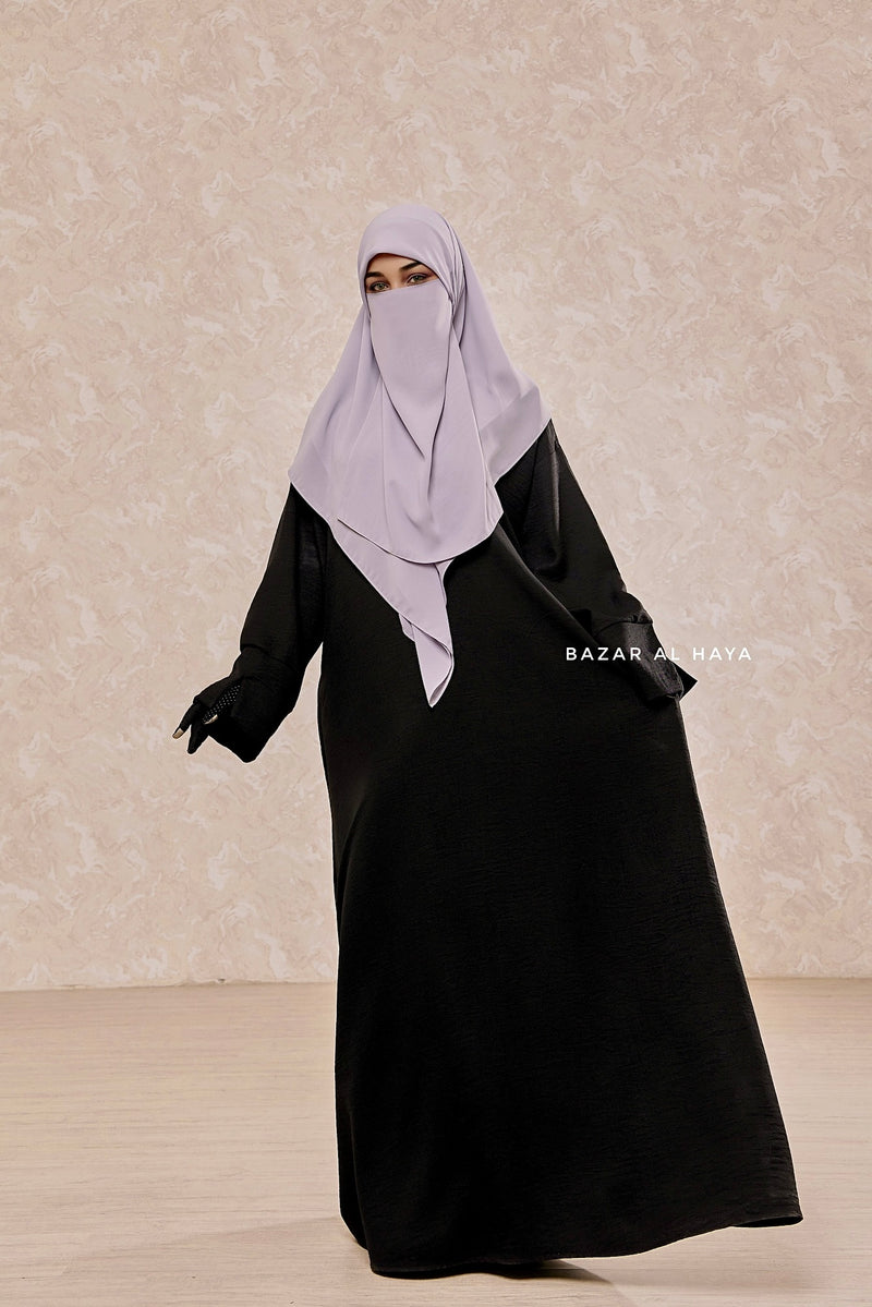 Silver Square Scarf With Half Niqab Set - Super Breathable