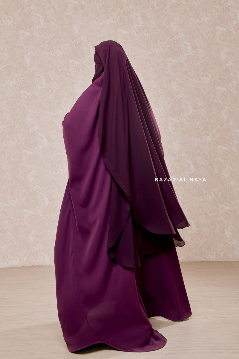 Two Layer Purple Flap Niqab - Wide & Super Breathable Veil