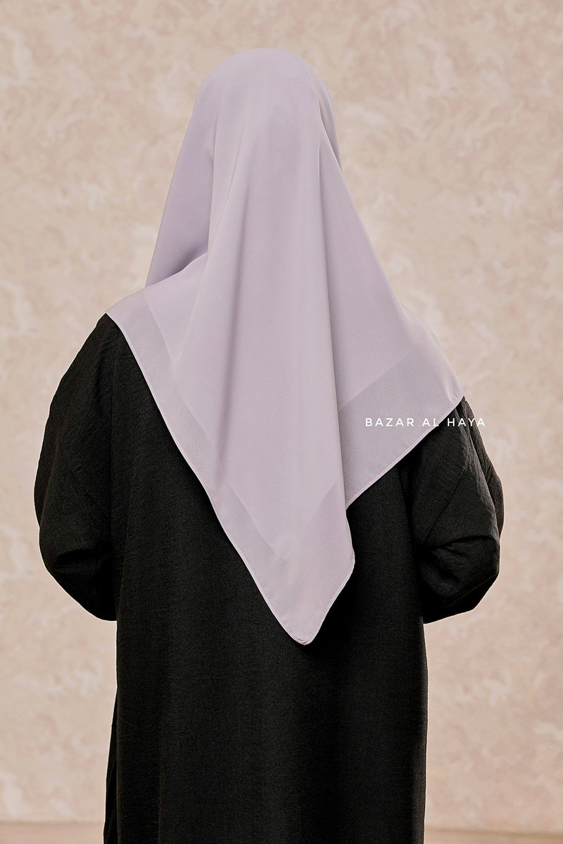 Silver Square Scarf With Half Niqab Set - Super Breathable