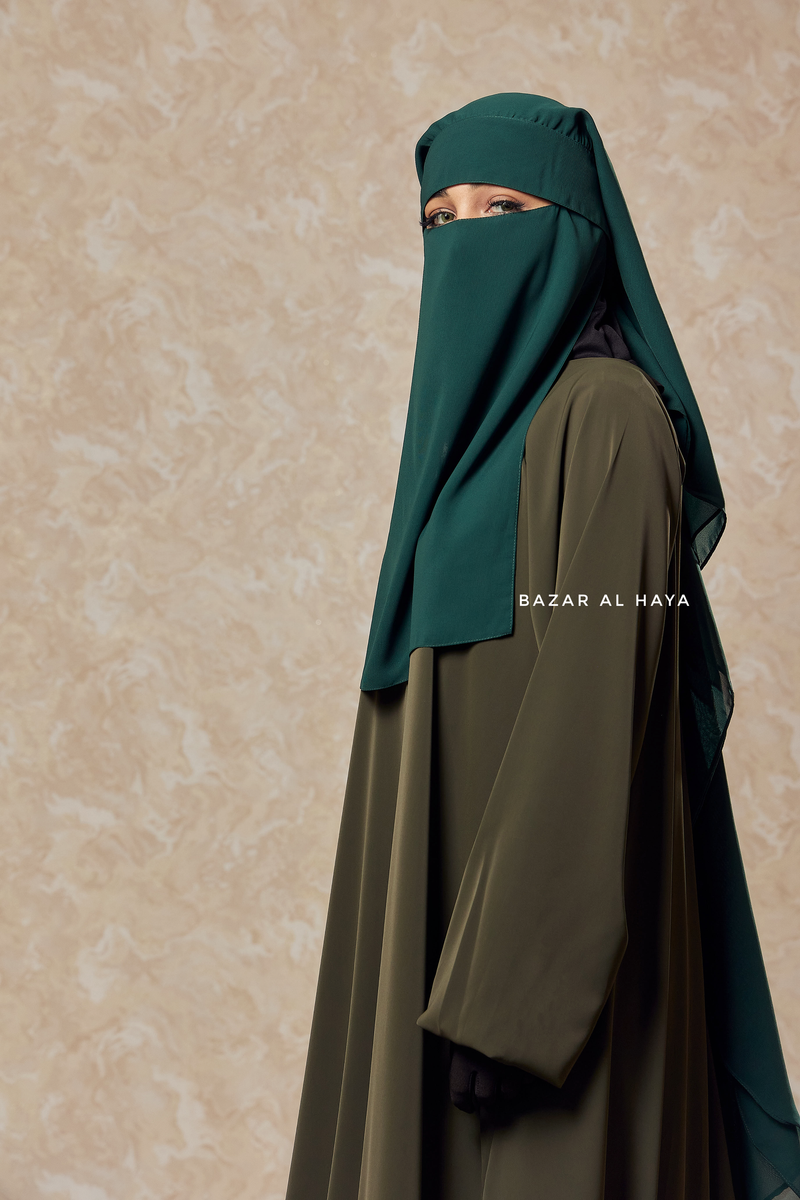 Emerald Two Layer Flap Niqab - Wide & Super Breathable Veil