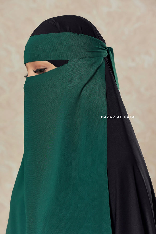 Emerald Green Single Layer Niqab - Super Breathable & Comfy