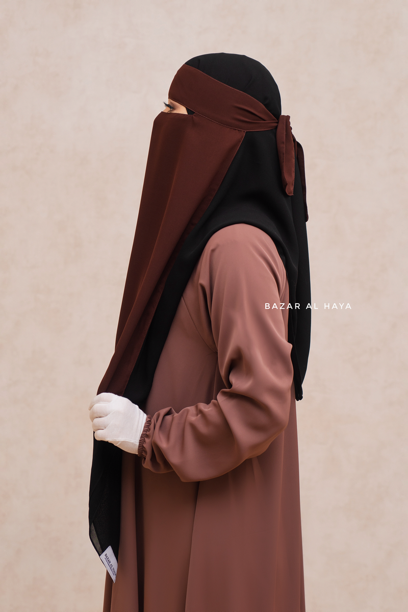 Brown Single Layer Niqab - Better Breathe