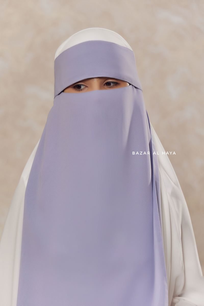 Silver Flap Single Niqab - Super Breathable Veil - Large