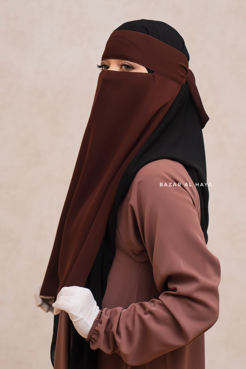 Brown Single Layer Niqab - Better Breathe