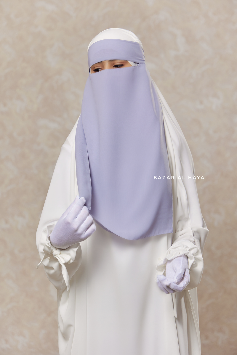 Single Layer Niqab In Silver - Super Breathable & Comfy