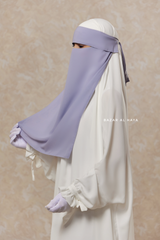 Silver Flap Single Niqab - Super Breathable Veil - Large