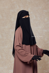 Black Two Layer Scarf Niqab - Long & Wide - Super Breathable Veil