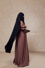 Black Two Layer Scarf Niqab - Long & Wide - Super Breathable Veil