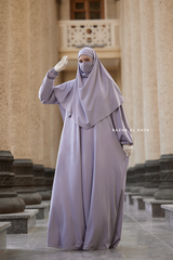Eliza Two Piece Abaya & Khimar in Silver Cotton Super Soft & Breathable - Cozy
