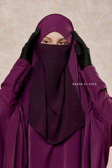 Purple Single Half Niqab - Super Breathable Veil