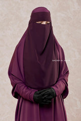 Purple Flap Single Niqab - Super Breathable Veil - Large