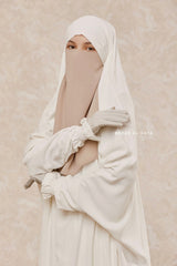 Creme Beige Single Half Niqab - Super Breathable Veil