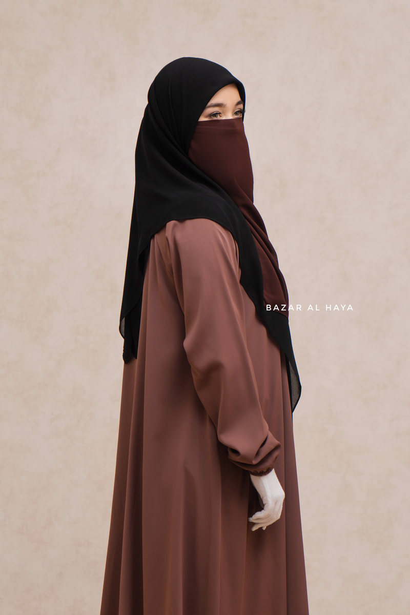 Brown Single Half Niqab - Super Breathable Veil