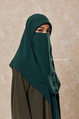 Emerald Green Single Half Niqab - Super Breathable Veil