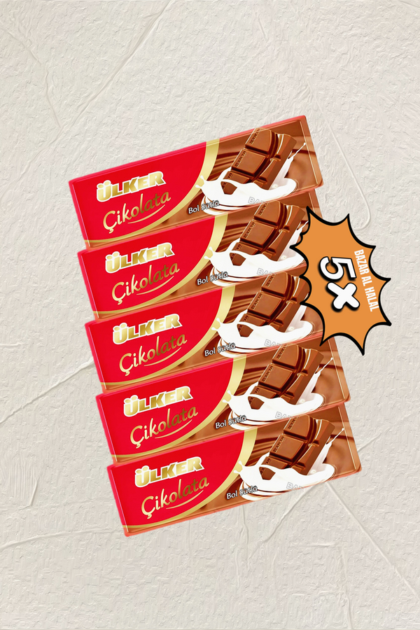 5 Pack Ulker Milk Chocolate Bar - Regular