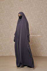 Sarah One Piece Jilbab - Zipper Sleeves - Silk Crepe