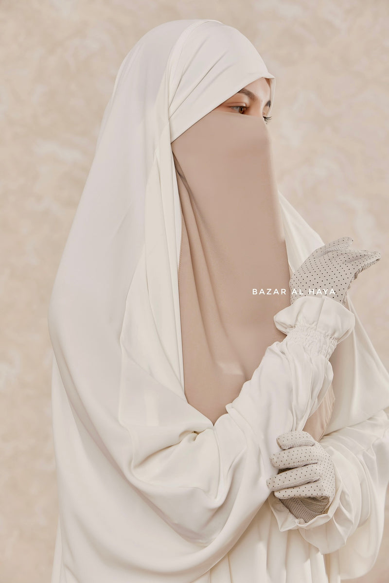 Creme Beige Single Half Niqab - Super Breathable Veil