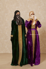 Irfah Luxurious Plush Pombarch Kaftan - Abaya Dress With Belt