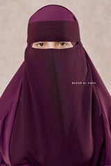 Purple Single Layer Niqab - Extremely Breathable - Large