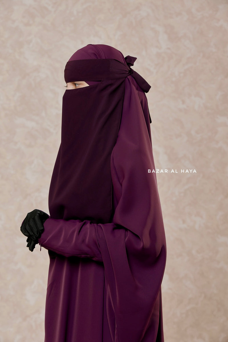 Purple Single Layer Niqab - Extremely Breathable - Large