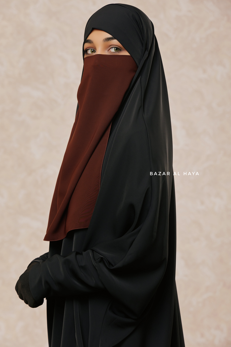 Single Brown Half Niqab - Super Breathable Veil