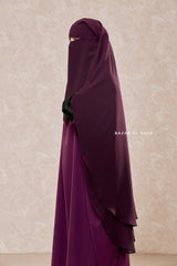 Two Layer Purple Flap Niqab - Wide & Super Breathable Veil