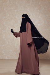 Black Two Layer Scarf Niqab - Long & Wide - Super Breathable Veil