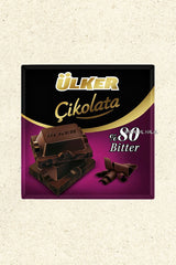 3 Pack Ulker Cocoa Chocolate Square Bar - 80% Bitter