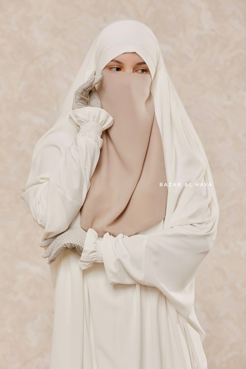 Creme Beige Single Half Niqab - Super Breathable Veil