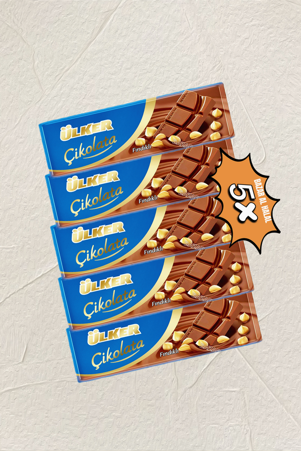 5 Pack Ulker Milk Chocolate Bar - Hazelnut