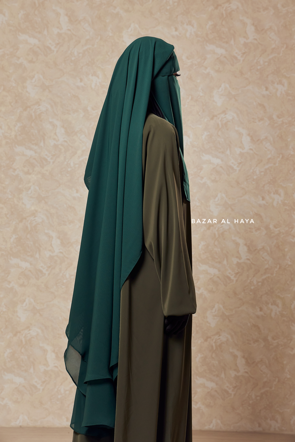 Emerald Two Layer Flap Niqab - Wide & Super Breathable Veil