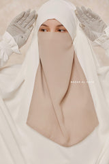 Creme Beige Single Half Niqab - Super Breathable Veil