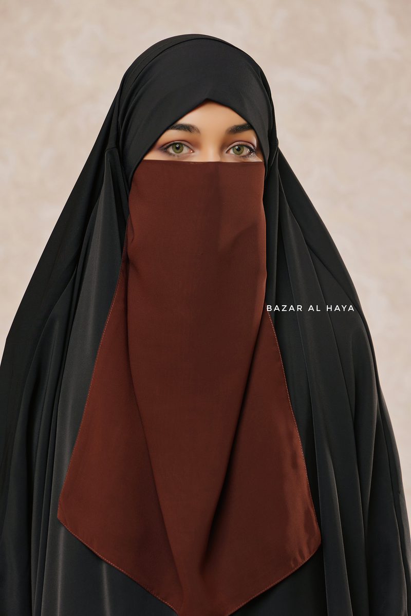 Single Brown Half Niqab - Super Breathable Veil