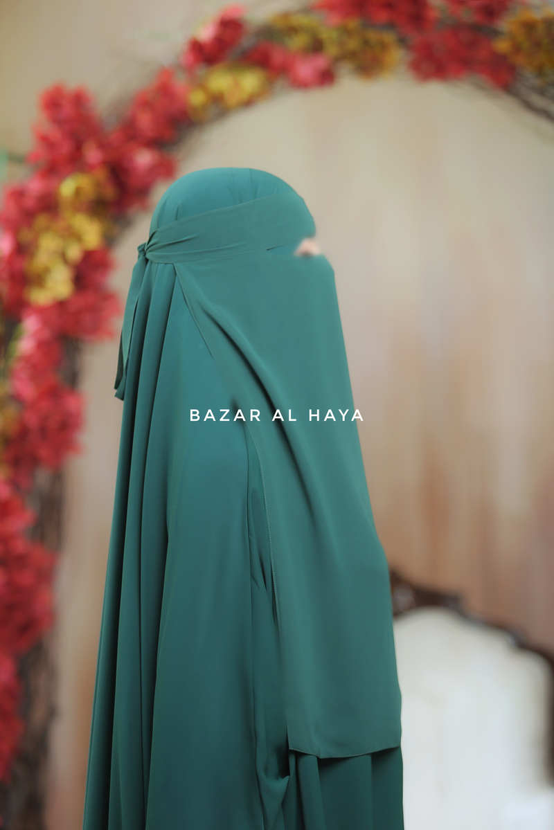 Emerald Green Single Layer Niqab - Super Breathable & Comfy