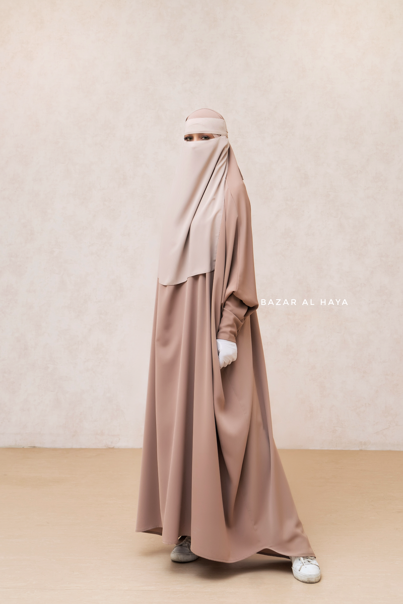 Single Creme Beige Layer Niqab - Super Breathable & Comfy