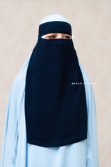 Single Layer Niqab In Dark Blue - Better Breathe