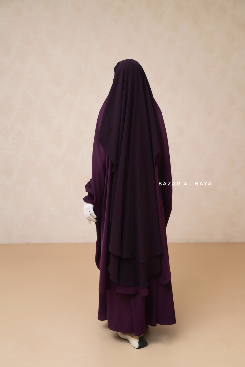 Purple Two Layer Niqab - Wide - Super Breathable Veil