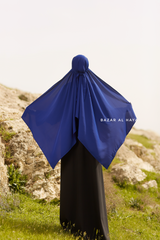 Royal Blue Tie Back Scarf & Khimar In Long Rectangle Shape - Style & More