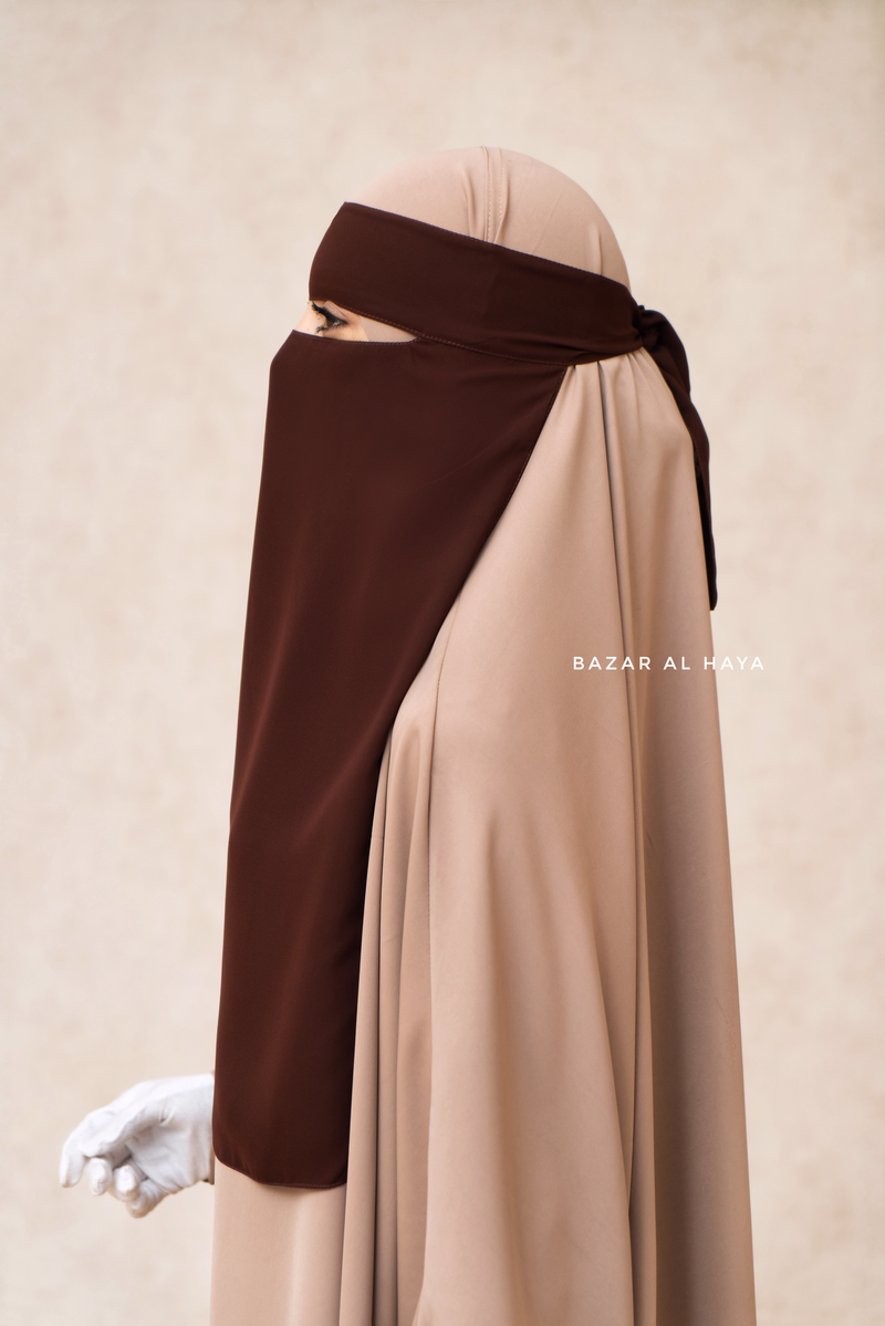 Single Layer Niqab In Brown - Better Breathe