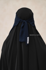 Dark Blue Flap Single Niqab - Super Breathable Veil - Medium & Large