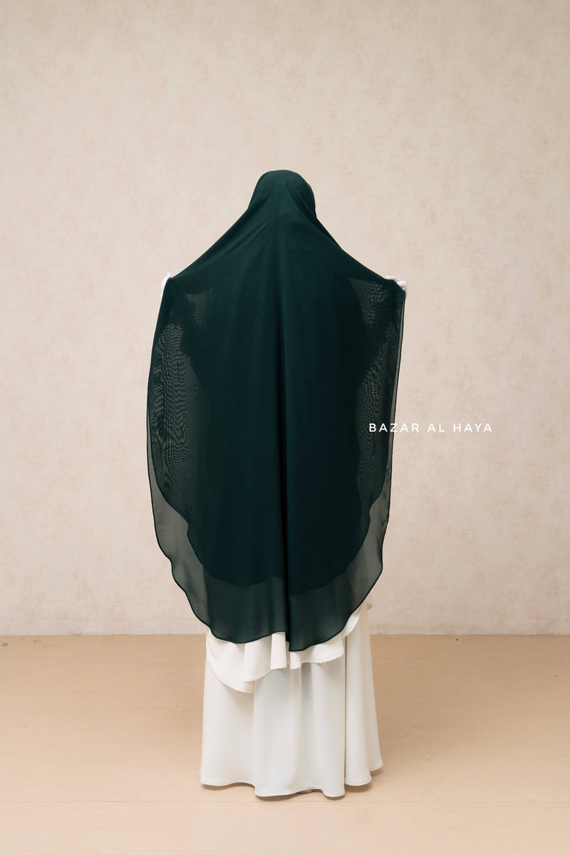 Emerald Two Layer Niqab - Long & Wide - Super Breathable Veil