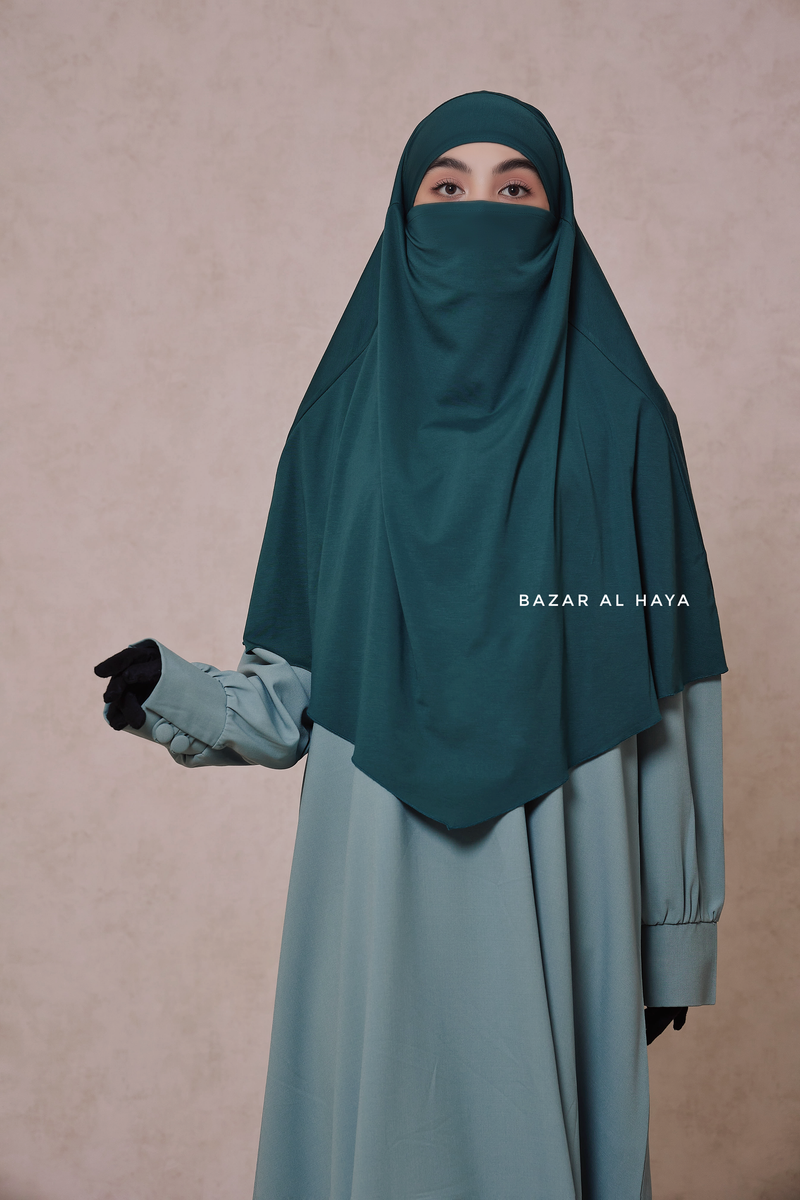 Emerald Cotton Eliza Short Triangle Diamond Khimar - Soft Cotton