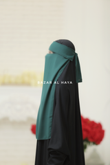 Emerald Green Flap Single Niqab - Super Breathable Veil - Large