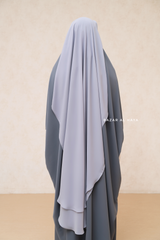 Silver Two Layer Niqab - Long & Wide - Super Breathable Veil