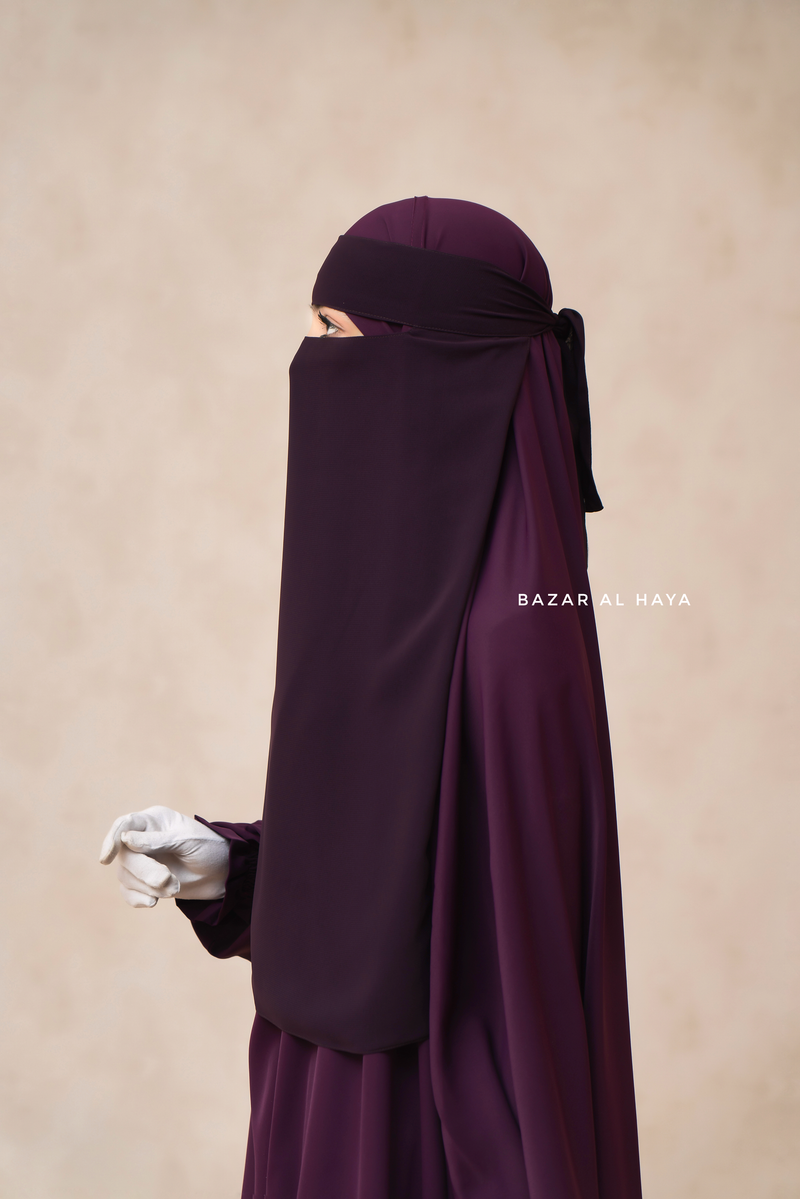 Purple Single Layer Niqab - Extremely Breathable - Large