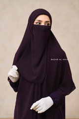 Purple Single Half Niqab - Super Breathable Veil