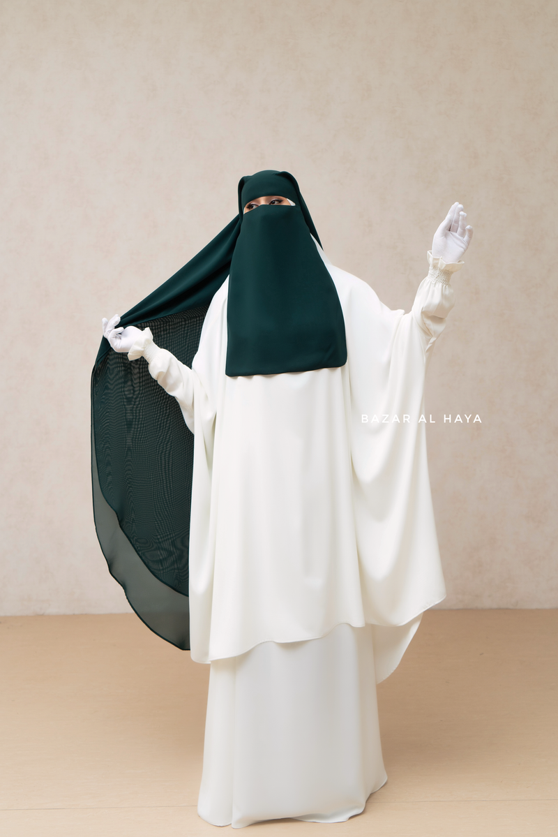 Emerald Two Layer Niqab - Long & Wide - Super Breathable Veil