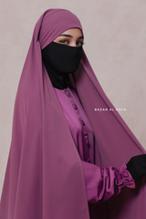 Mauve Tie Back Scarf & Khimar - Long Rectangle Shape - Style & More